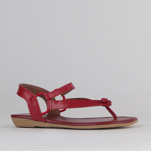 Factory Shop Elasticated Slingback Thong in Red - 12548 - side angle.