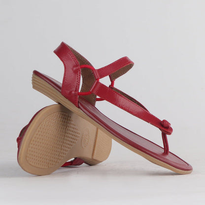 Factory Shop Elasticated Slingback Thong in Red - 12548 - pair.