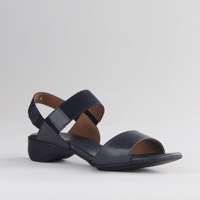 Factory Shop Shoes Froggie Women's Elasticated Strap Sandal in Navy - 12550