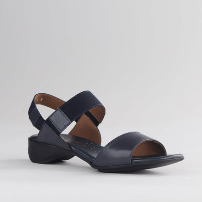 Factory Shop Shoes Froggie Women's Elasticated Strap Sandal in Navy - 12550