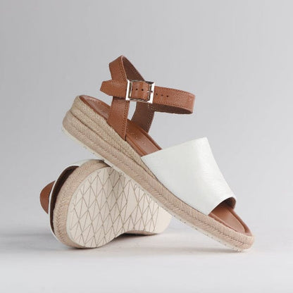 Froggie Shoes Shoes Espadrille Wedge Sandal in White - 12966