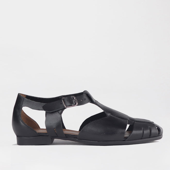 Froggie Shoes Sandals Froggie Women's Fisherman Sandal- Black Leather - 13027