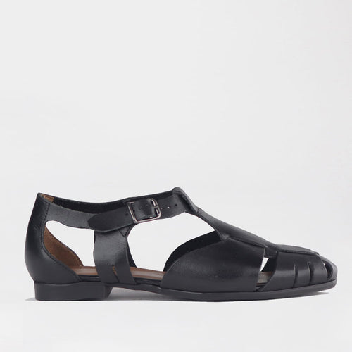 Froggie Shoes Sandals Froggie Women's Fisherman Sandal- Black Leather - 13027