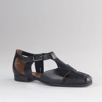 Froggie Shoes Sandals Froggie Women's Fisherman Sandal- Black Leather - 13027