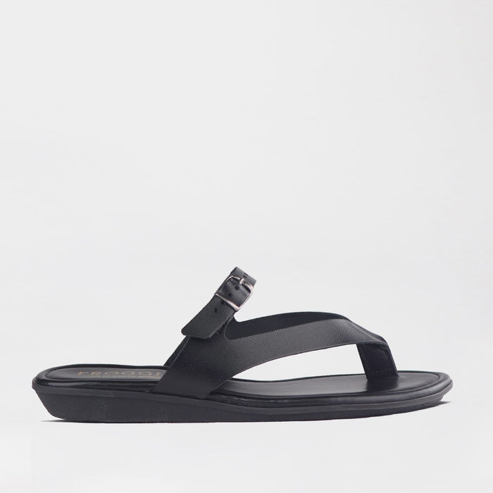Froggie Shoes Shoes 4 / Black / 13136 Flat Buckle Thong