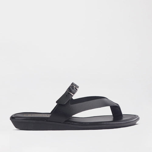 Froggie Shoes Shoes 4 / Black / 13136 Flat Buckle Thong