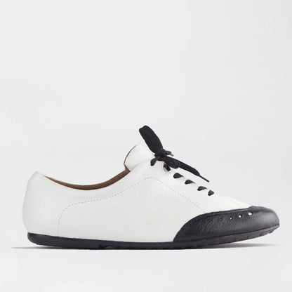 Factory Shop Flat Lace-up Sneaker in White - 12727 - single side.
