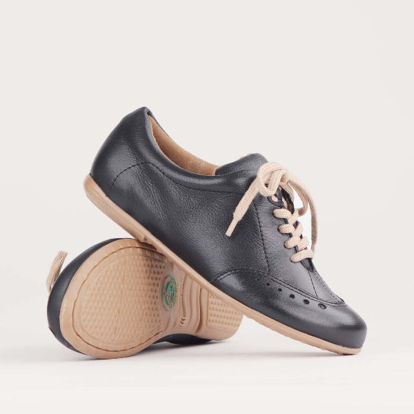 Factory Shop  Flat Lace-up Sneaker in Black - 12727 - pair.