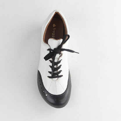 Factory Shop Flat Lace-up Sneaker in White - 12727 - top angle.