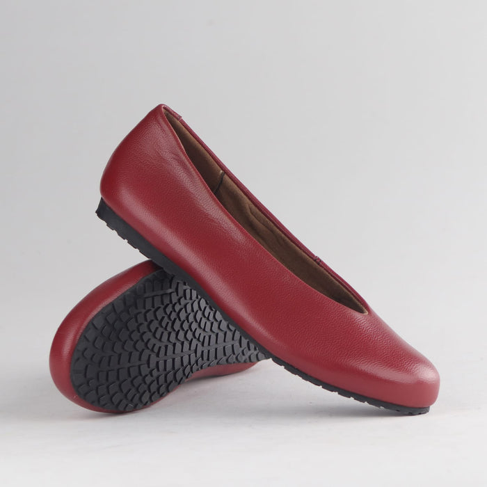 Factory Shop Shoes Froggie Women’s Pump- Red Leather- 13039 - pair.