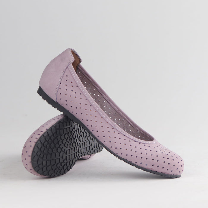 Froggie Women's Flat Pump - Lilac nubuck Leather - 13094 - pair.