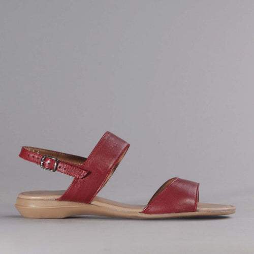 Factory Shop Flat Slingback Sandal in Red - 12540 - single side.