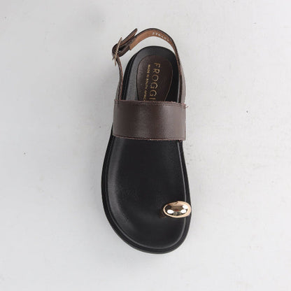 Froggie Shoes Shoes Toe Jewel Flat sandal in Brown - 13006