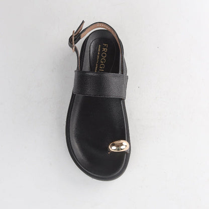 Froggie Shoes Shoes Toe Jewel Flat sandal in Black - 13006
