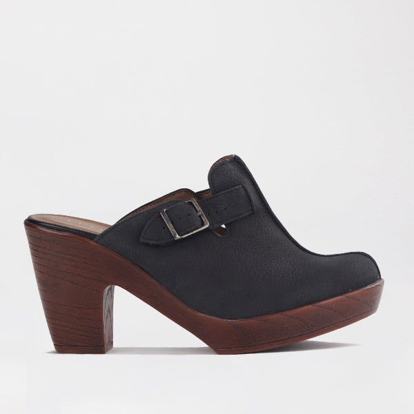 Factory Shop Shoes C37 / Black / 12937 Froggie Women's clog sandal heel in Black - 12937