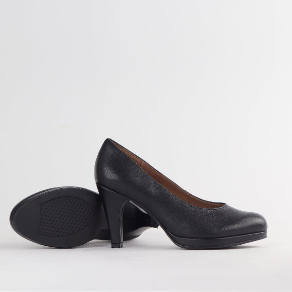 Froggie High Heel Court Shoe in Black- 11790 - pair.