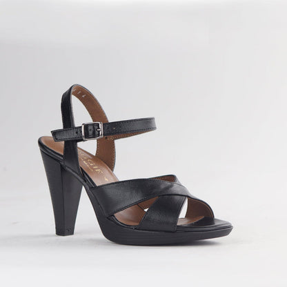 Factory Shop High Heel Slingback in Black - 12616 - side angle.