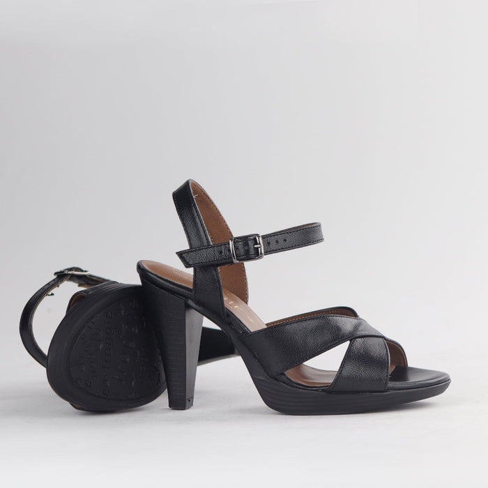 Factory Shop High Heel Slingback in Black - 12616 - pair.
