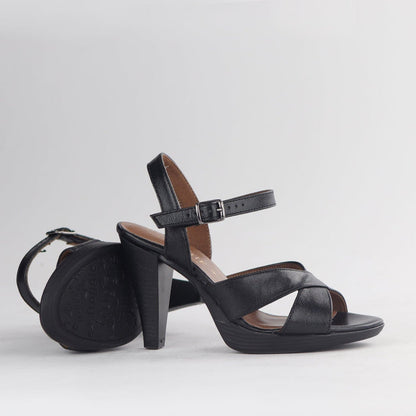 Factory Shop High Heel Slingback in Black - 12616 - pair.