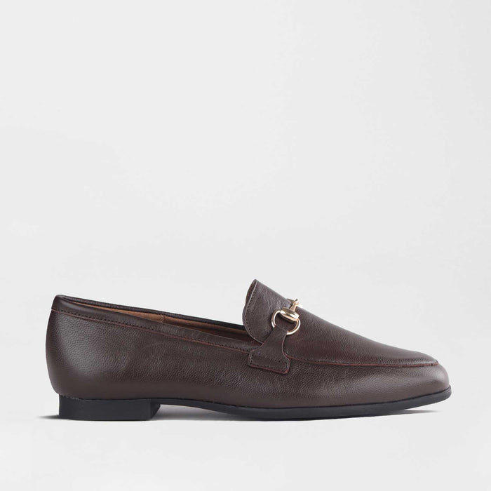 Froggie Shoes Loafers Froggie Women's Loafer-Gold trim- Brown Leather - 12976