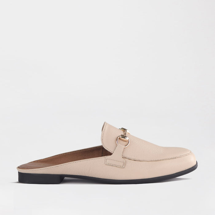 Froggie Shoes Loafers Froggie Women's Open back Loafer-Gold trim- Ivory - 12977