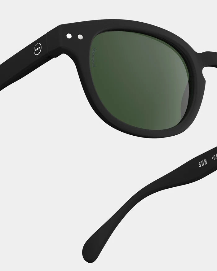 Izipizi Sunglasses #C Polarized Green Lenses  - Black