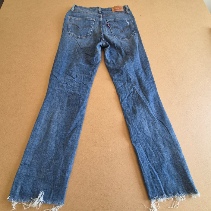 Jean Levi's 721 High Rise Skinny Bleu Délavé Raw Hem — W27 FR 36/38