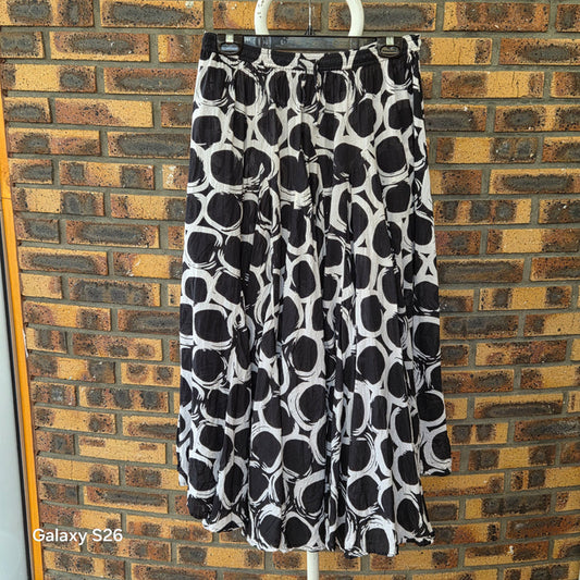 Jupe Longue Vintage Grace Elements Noire & Blanche – Style Intemporel Femme Taille M