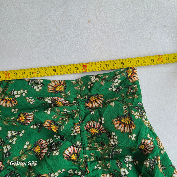 Jupe Midi Vintage Max Studio Verte Fleurie Volantée – Look Printanier Femme Taille M