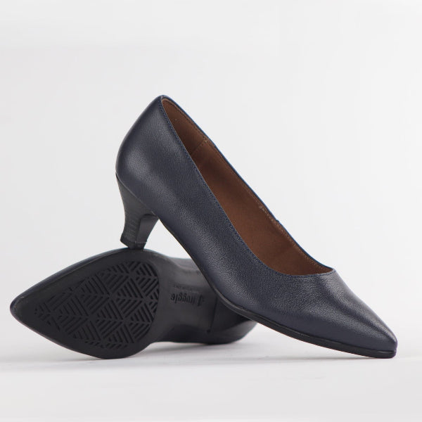 Froggie Kitten heel Court shoe in Navy - 10984 - pair