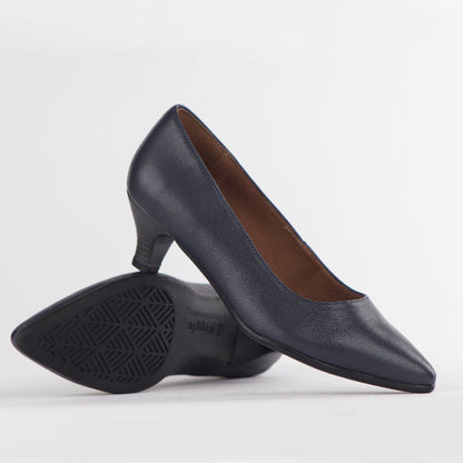 Froggie Kitten heel Court shoe in Navy - 10984 - pair