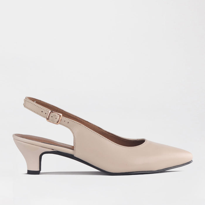 Froggie Women's Slingback Pump Elegant Comfort- Ivory Leather - 13117 - side
