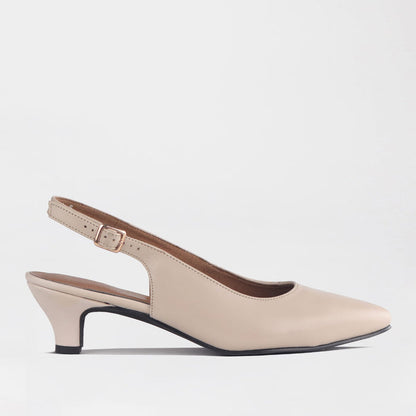 Froggie Women's Slingback Pump Elegant Comfort- Ivory Leather - 13117 - side