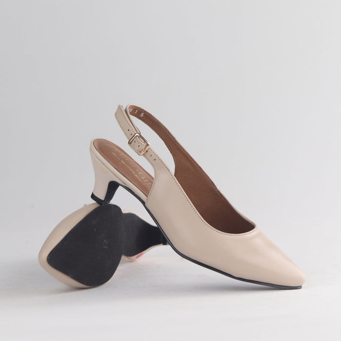 Froggie Women's Slingback Pump Elegant Comfort- Ivory Leather - 13117 - pair.