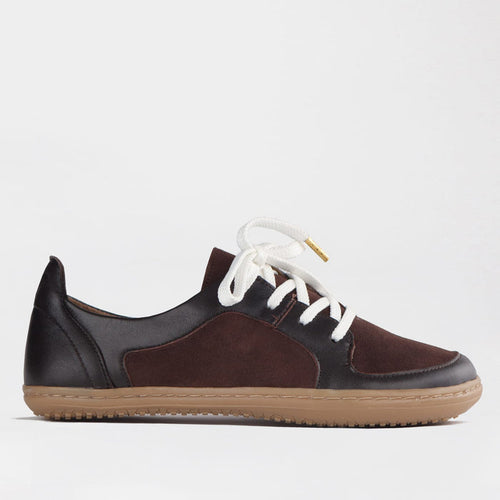 Froggie Shoes Shoes Froggie Women's Lace-up Barefoot Shoe-Removable Footbed-Brown Leather and Suede - 12829