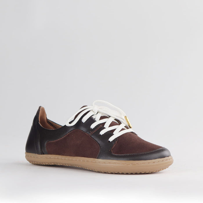 Froggie Shoes Shoes Froggie Women's Lace-up Barefoot Shoe-Removable Footbed-Brown Leather and Suede - 12829
