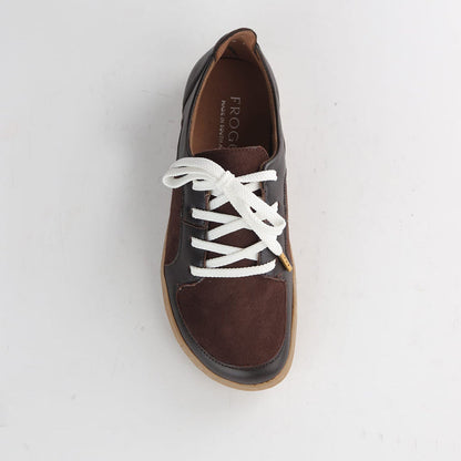 Froggie Shoes Shoes Froggie Women's Lace-up Barefoot Shoe-Removable Footbed-Brown Leather and Suede - 12829