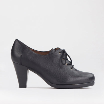 Froggie Lace-up High Heel in Black - 10533 - single side.