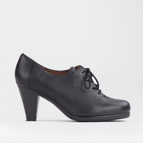Froggie Lace-up High Heel in Black - 10533 - single side.