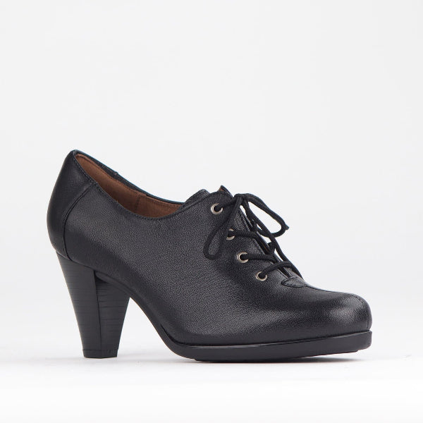 Froggie Lace-up High Heel in Black - 10533 - side angle.