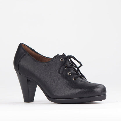 Froggie Lace-up High Heel in Black - 10533 - side angle.