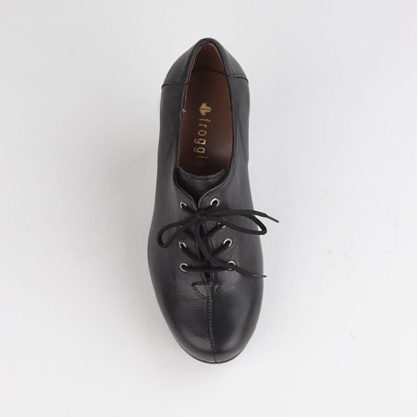Froggie Lace-up High Heel in Black - 10533 - top angle.