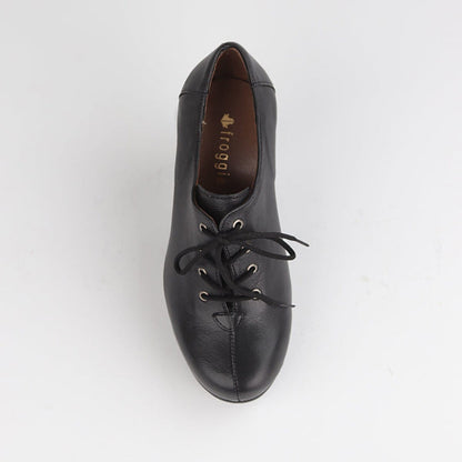 Froggie Lace-up High Heel in Black - 10533 - top angle.