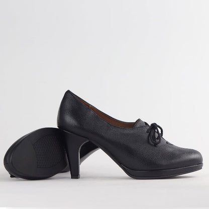 Froggie Lace-up High Heel in Black - 12201 - pair.
