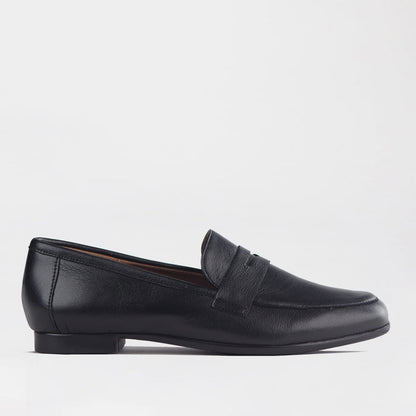 Froggie Shoes Women's Loafer -Black Leather - 13029- side