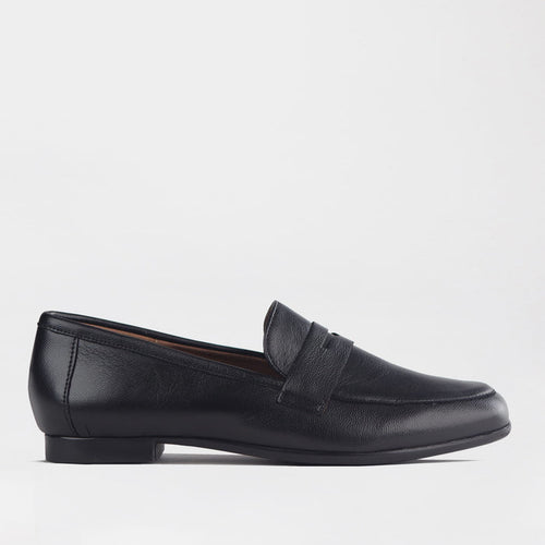 Froggie Shoes Women's Loafer -Black Leather - 13029- side