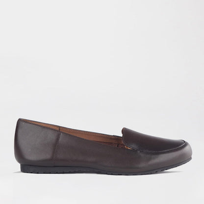 Factory Shop Froggie Women’s Loafer- Brown Leather-13033  - side.
