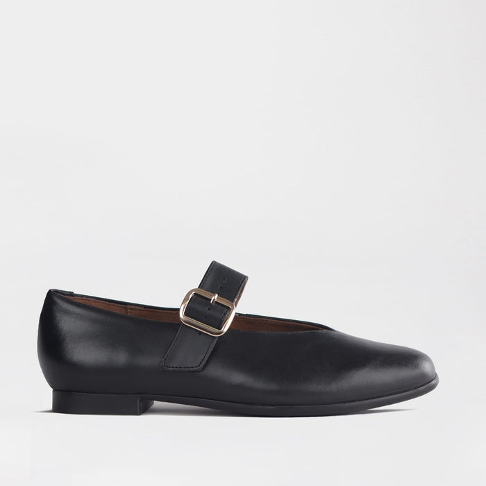 Froggie Shoes Shoes Froggie Women's Mary Jane Flat Court Shoe- Buckle Strap- Black leather - 13031
