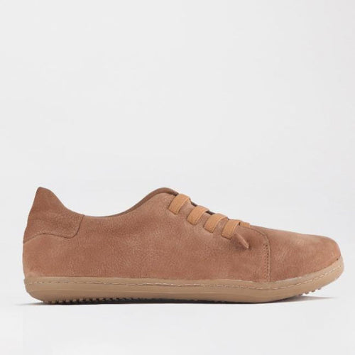 Froggie Elastic Lace barefoot sneaker with Removable Footbed in Tobacco - 12749 - single side.