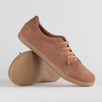 Froggie Elastic Lace barefoot sneaker with Removable Footbed in Tobacco - 12749 - pair.